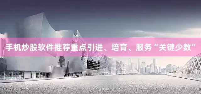 手机炒股软件推荐重点引进、培育、服务“关键少数”